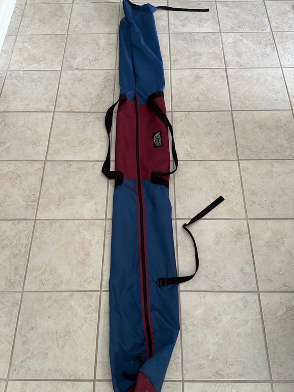 Sports Graphics Blue and Burgundy Ski Carry Bag